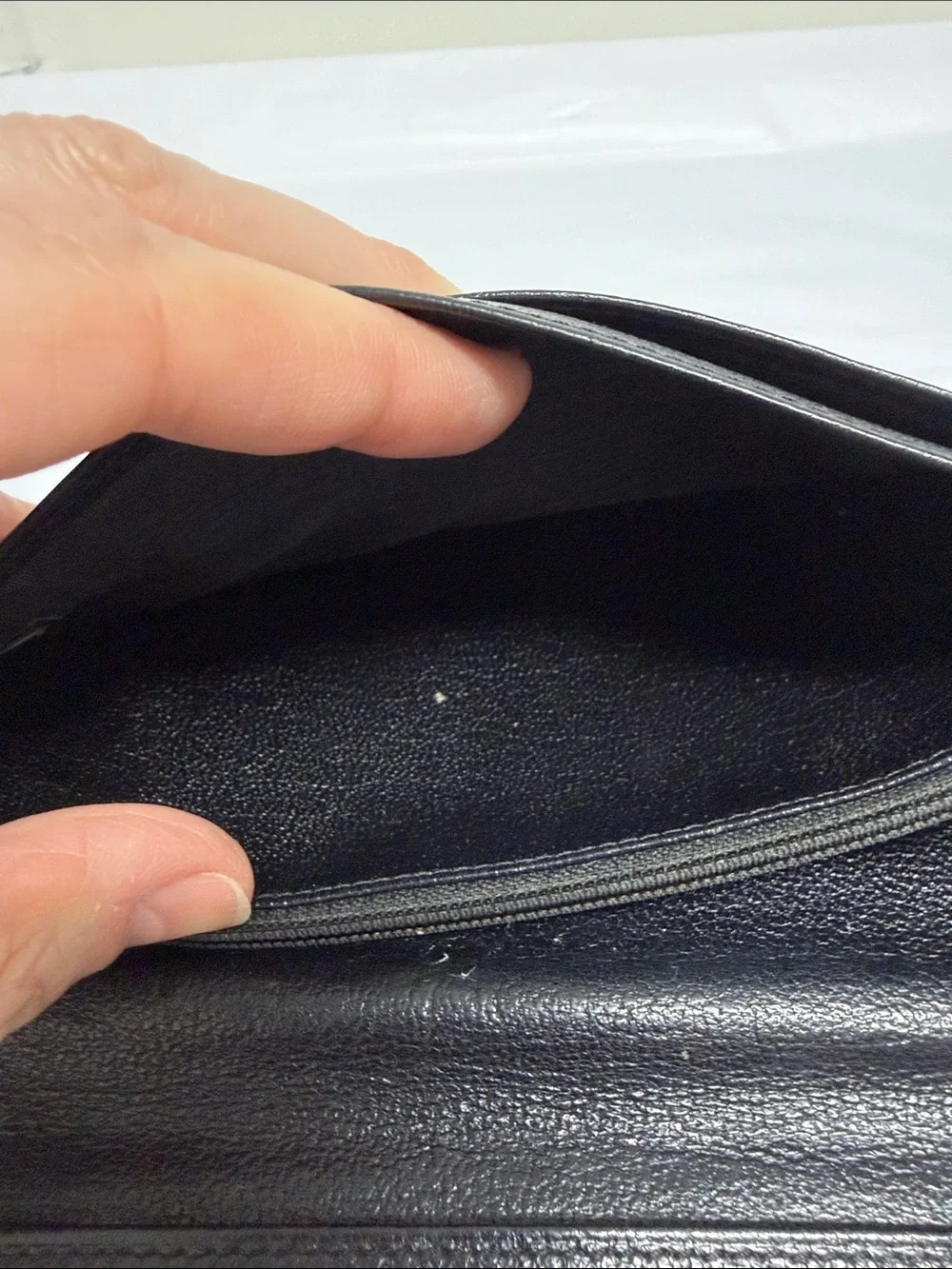 CHANEL Black Leather Wallet with CC Emblem